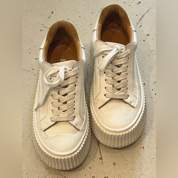 Jil Sander ~ White Low Top Platform Sneakers Euro 36 - Picture 3 of 9